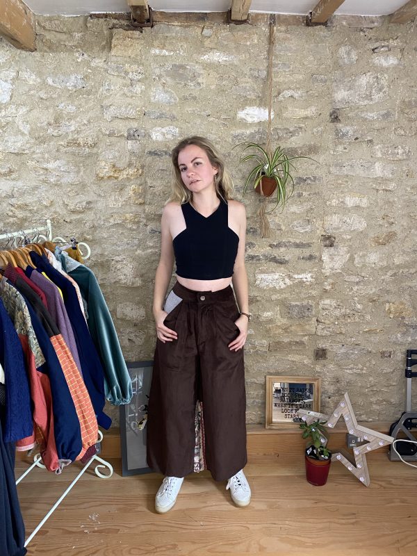 Wide Leg Trousers Deadstock Vintage Material