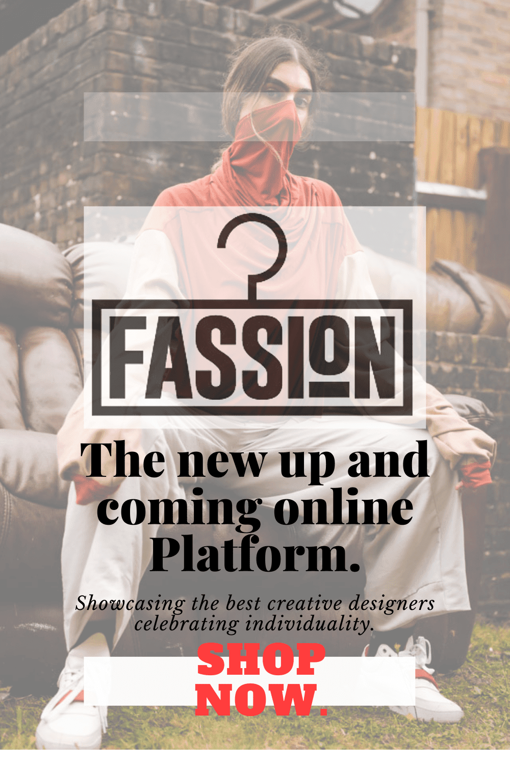 Fassion Pinterest pin to show new online platform showcasing creative designers who express individuality.